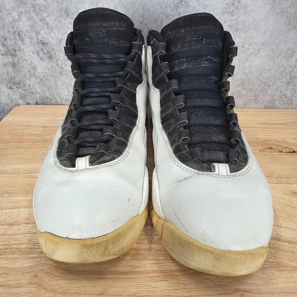 Air Jordan 10 Retro I'm Back Sneakers Mens 9 White Black Leather Basketball Shoe